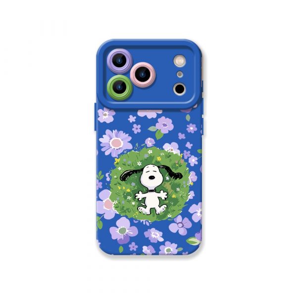 Floral Bliss Pup Silicone Case for Apple iPhone Series