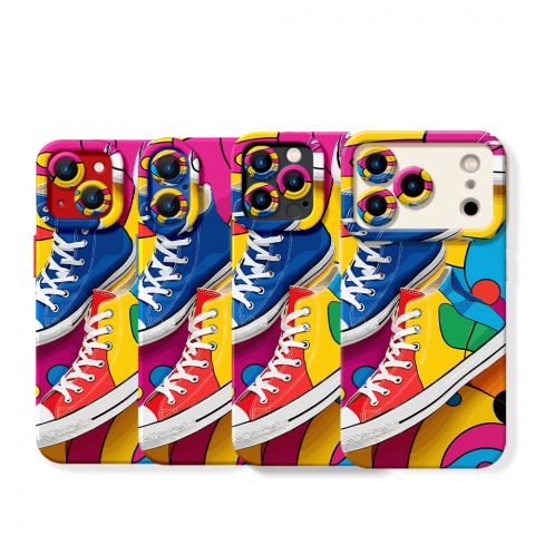 Vibrant Sneaker Pop Art Silicone Case for Apple iPhone Series