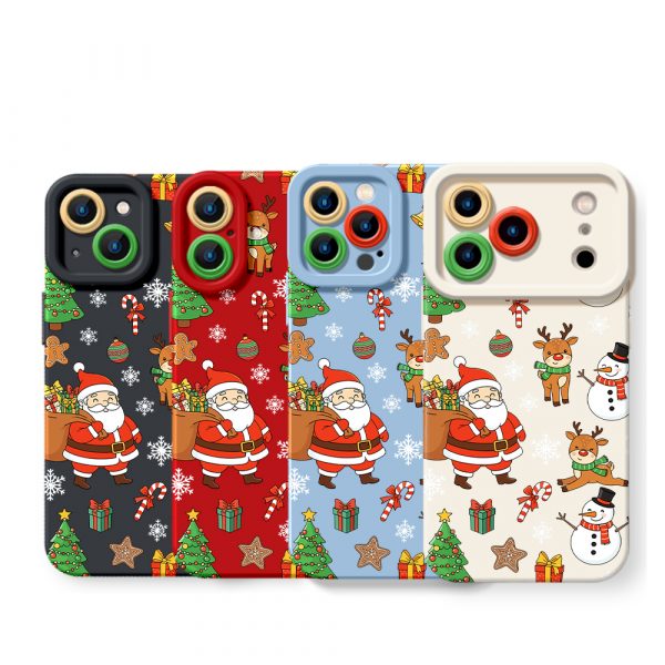 Festive Santa & Friends Holiday Cheer Silicone Case for Apple iPhone Series
