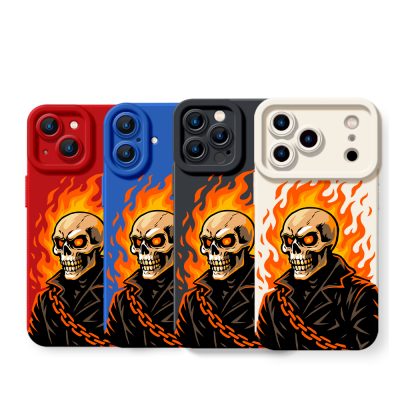 Blazing Skull Inferno Silicone Case for Apple iPhone Series