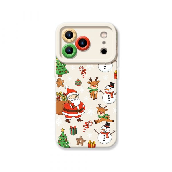 Festive Santa & Friends Holiday Cheer Silicone Case for Apple iPhone Series