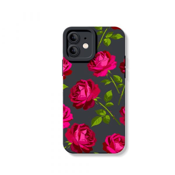 Vibrant Bloom Rose Garden Silicone Case for Apple iPhone Series