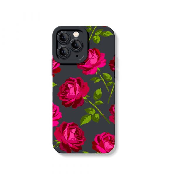 Vibrant Bloom Rose Garden Silicone Case for Apple iPhone Series