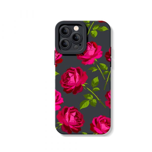 Vibrant Bloom Rose Garden Silicone Case for Apple iPhone Series