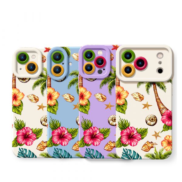 Tropical Paradise Vibes: Silicone Case for Apple iPhone Series