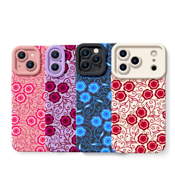 Floral Elegance Bloom Silicone Case for Apple iPhone Series