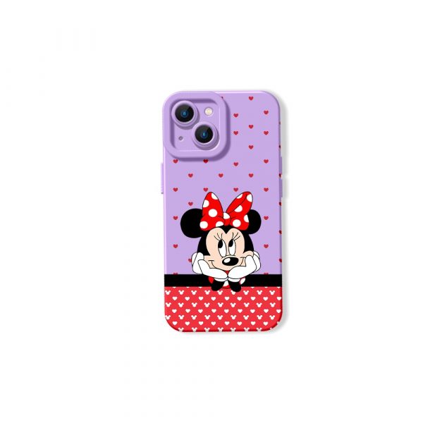 Youthful Charm Cartoon Bow & Hearts Silicone Case for Apple iPhone Series