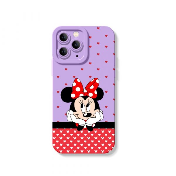 Youthful Charm Cartoon Bow & Hearts Silicone Case for Apple iPhone Series