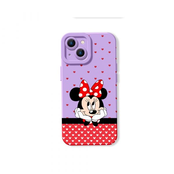 Youthful Charm Cartoon Bow & Hearts Silicone Case for Apple iPhone Series