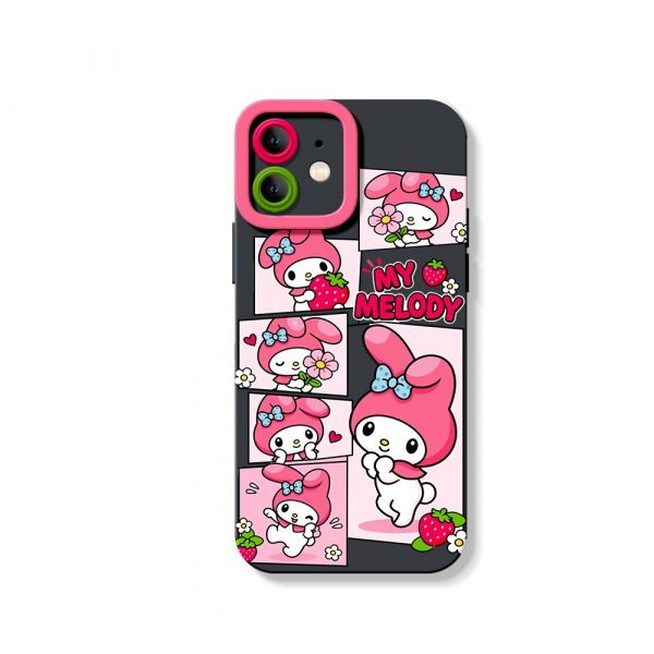 Sweet Strawberry Cartoon Bliss Silicone Case for Apple iPhone Series