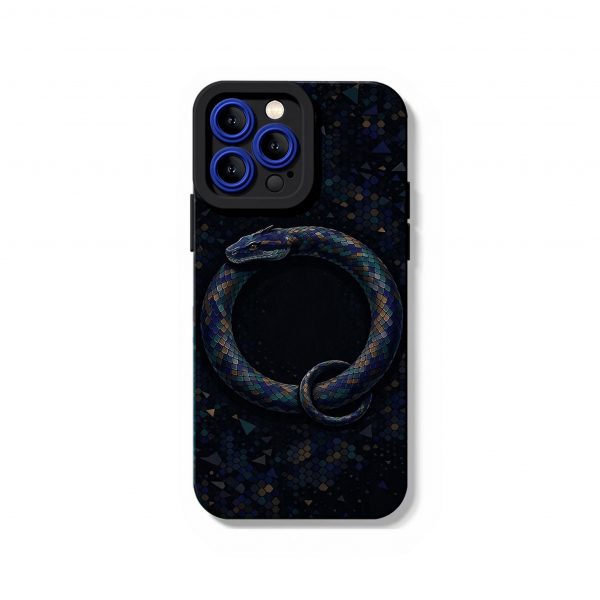 Midnight Serpent Mosaic Silicone Case for Apple iPhone Series
