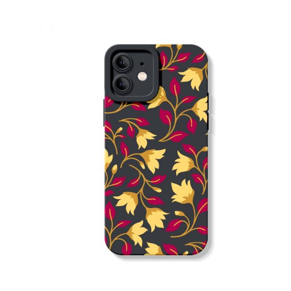 Floral Elegance: Vibrant Botanical Silicone Case for Apple iPhone Series