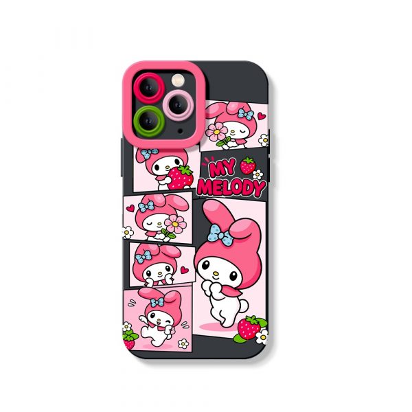 Sweet Strawberry Cartoon Bliss Silicone Case for Apple iPhone Series