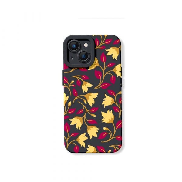 Floral Elegance: Vibrant Botanical Silicone Case for Apple iPhone Series