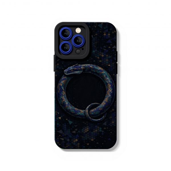 Midnight Serpent Mosaic Silicone Case for Apple iPhone Series