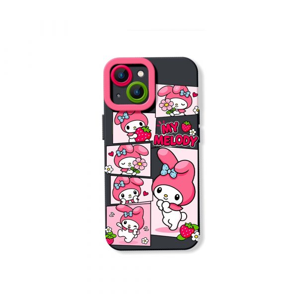 Sweet Strawberry Cartoon Bliss Silicone Case for Apple iPhone Series