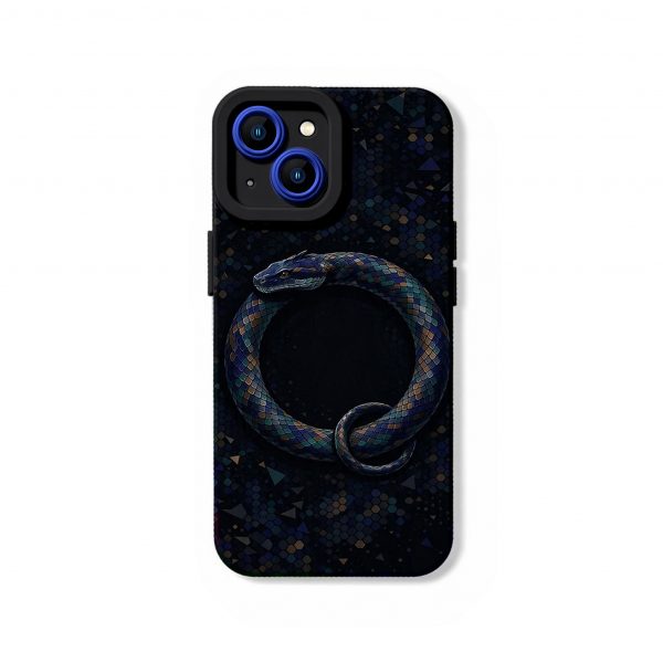 Midnight Serpent Mosaic Silicone Case for Apple iPhone Series