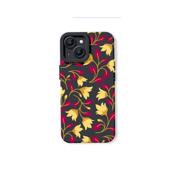Floral Elegance: Vibrant Botanical Silicone Case for Apple iPhone Series