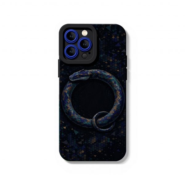 Midnight Serpent Mosaic Silicone Case for Apple iPhone Series