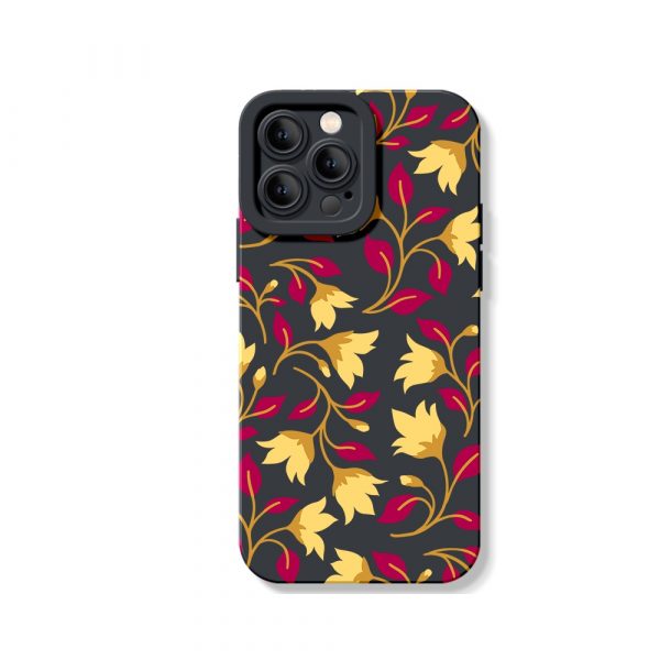 Floral Elegance: Vibrant Botanical Silicone Case for Apple iPhone Series