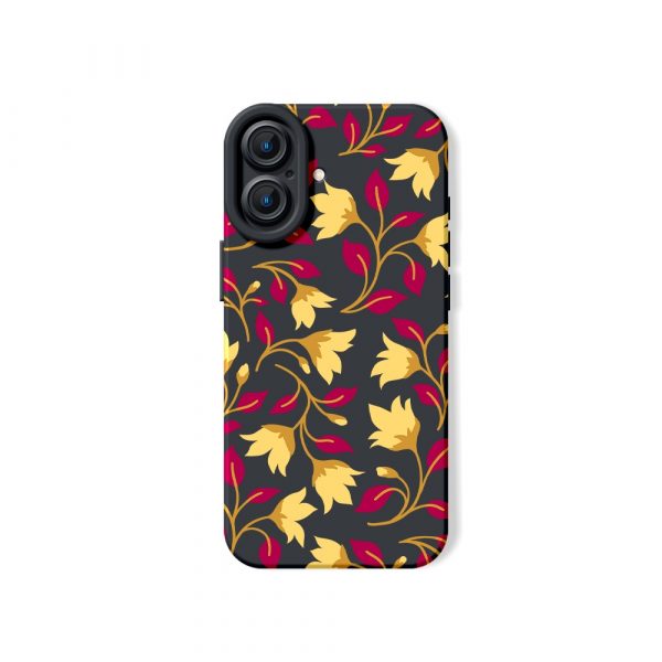 Floral Elegance: Vibrant Botanical Silicone Case for Apple iPhone Series
