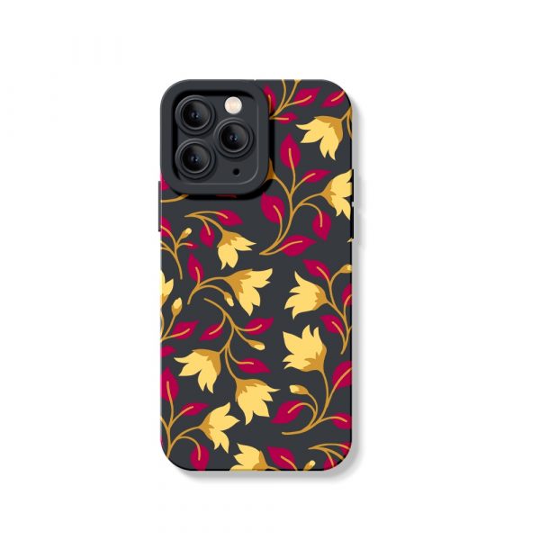 Floral Elegance: Vibrant Botanical Silicone Case for Apple iPhone Series