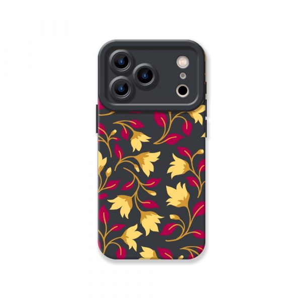 Floral Elegance: Vibrant Botanical Silicone Case for Apple iPhone Series