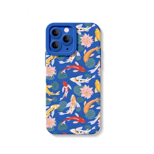 Serene Koi Pond Bliss - Silicone Case for Apple iPhone Series