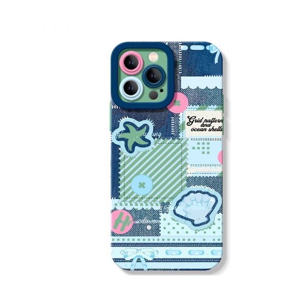 Coastal Dream Patchwork: Silicone Case for Apple iPhone Series