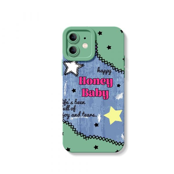 Playful Starry Night Honey Baby Silicone Case for Apple iPhone Series