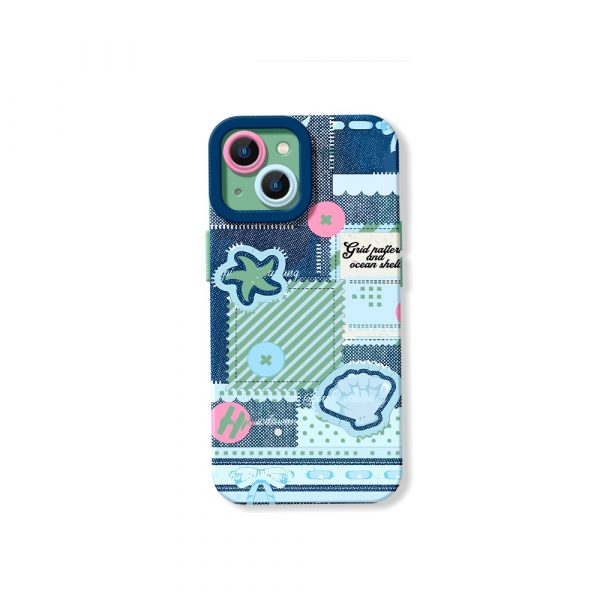 Coastal Dream Patchwork: Silicone Case for Apple iPhone Series