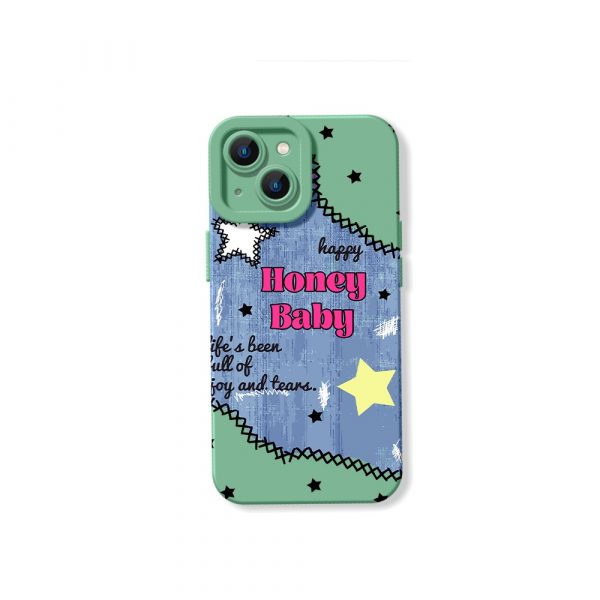 Playful Starry Night Honey Baby Silicone Case for Apple iPhone Series