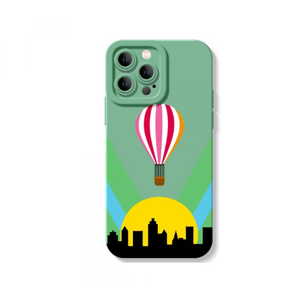Sunrise Hot Air Balloon Adventure Silicone Case for Apple iPhone Series
