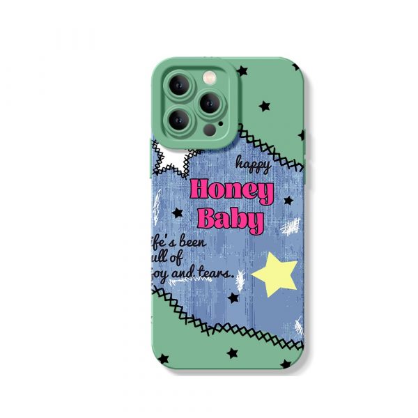 Playful Starry Night Honey Baby Silicone Case for Apple iPhone Series