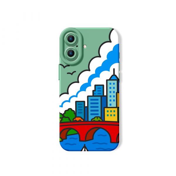 Vibrant Cityscape Groove Silicone Case for Apple iPhone Series
