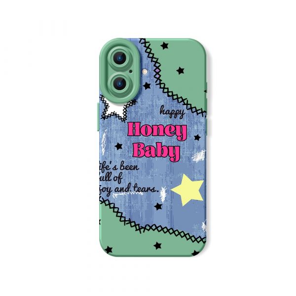 Playful Starry Night Honey Baby Silicone Case for Apple iPhone Series