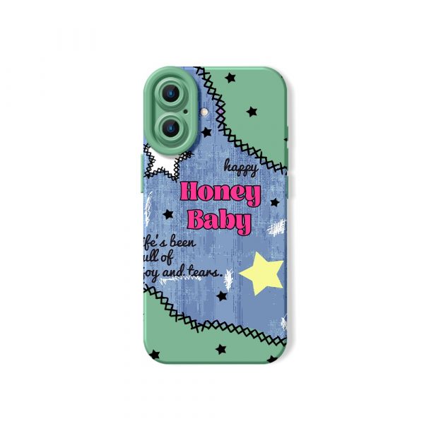 Playful Starry Night Honey Baby Silicone Case for Apple iPhone Series