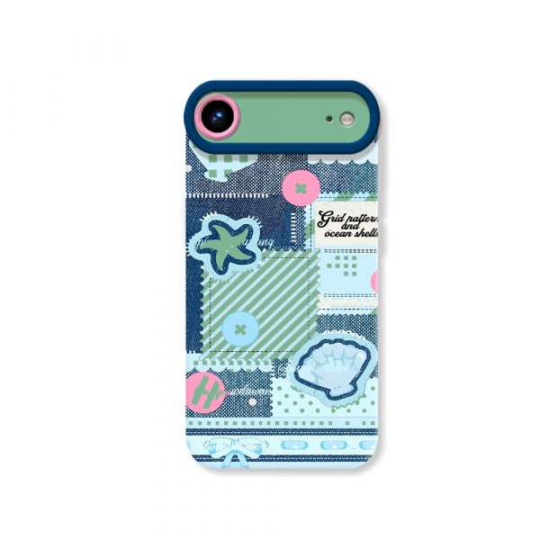 Coastal Dream Patchwork: Silicone Case for Apple iPhone Series