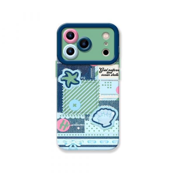 Coastal Dream Patchwork: Silicone Case for Apple iPhone Series