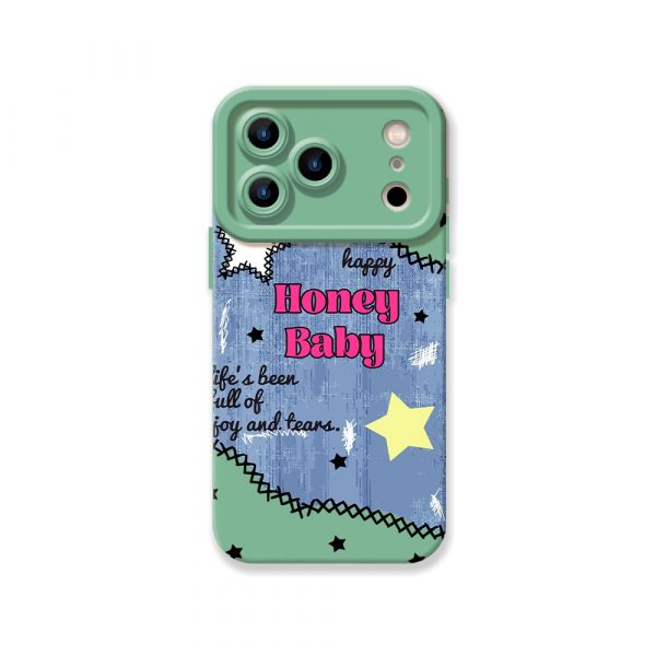 Playful Starry Night Honey Baby Silicone Case for Apple iPhone Series