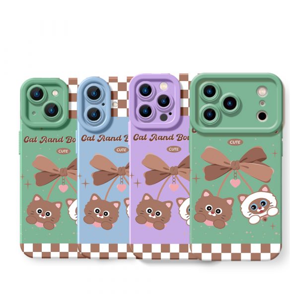 Charming Kitty and Bow Fantasy Silicone Case for Apple iPhone Series