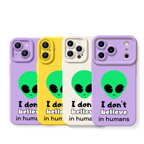 Alien Vibe: Cosmic Quote Silicone Case for Apple iPhone Series