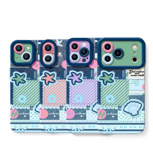 Coastal Dream Patchwork: Silicone Case for Apple iPhone Series