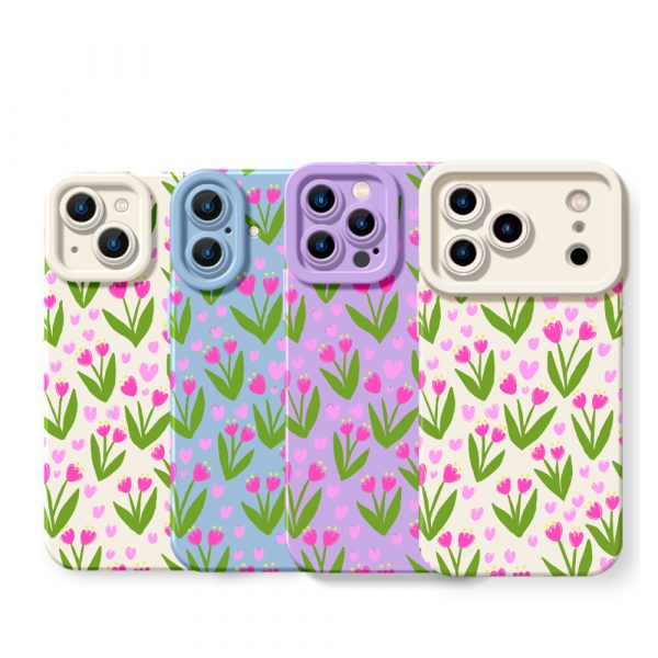 Floral Blossom Elegance: Silicone Case for Apple iPhone Series