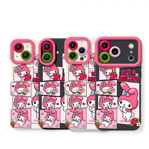 Sweet Strawberry Cartoon Bliss Silicone Case for Apple iPhone Series