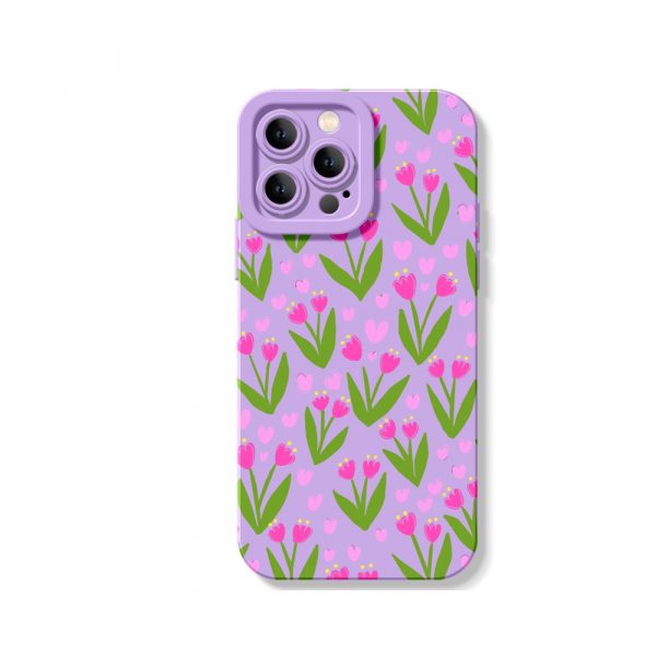 Floral Blossom Elegance: Silicone Case for Apple iPhone Series