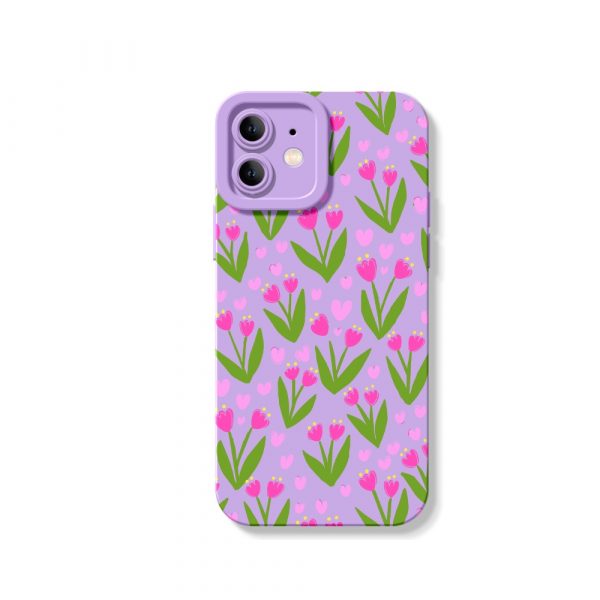 Floral Blossom Elegance: Silicone Case for Apple iPhone Series