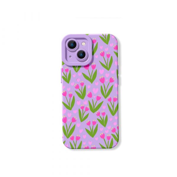 Floral Blossom Elegance: Silicone Case for Apple iPhone Series