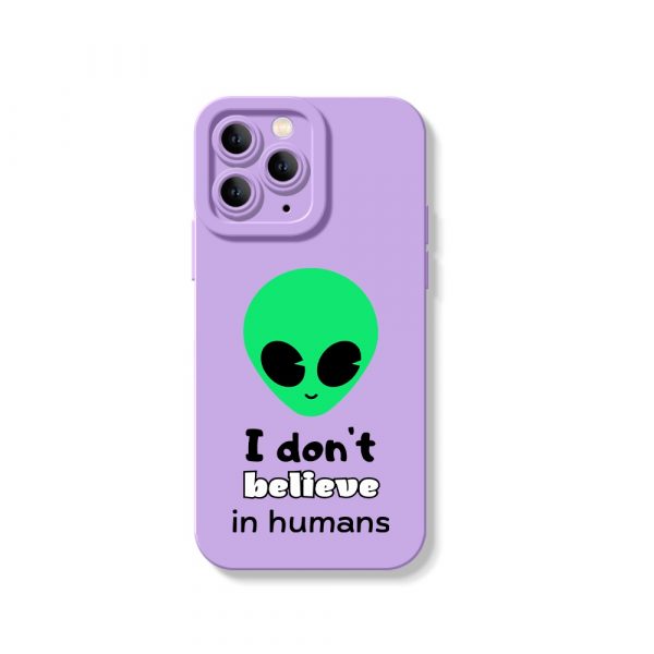 Alien Vibe: Cosmic Quote Silicone Case for Apple iPhone Series