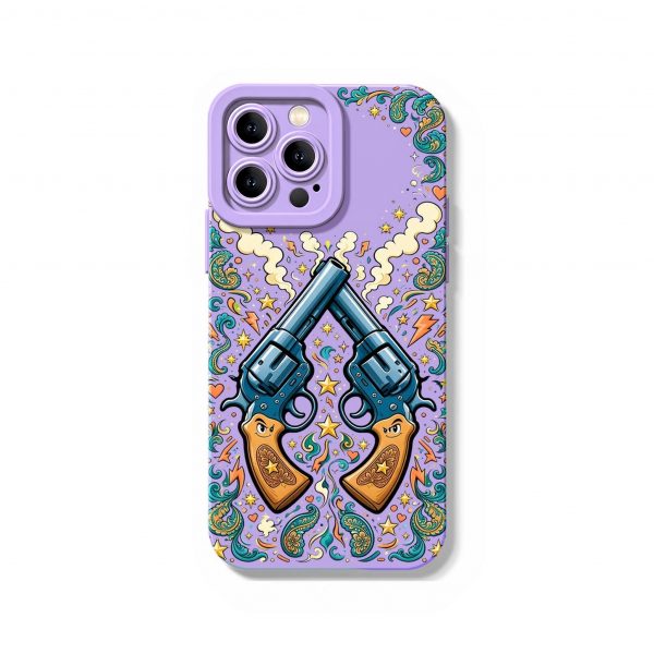 Retro Revolver Paisley Vibe - Silicone Case for Apple iPhone Series